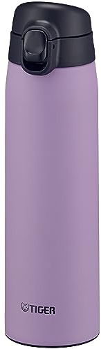 Bouteille isotherme Tiger MCT-K 500 mL Self-Locking One-Push, ouverture one-push, verrouillage automatique, sans BPA, conservation froid 24h et chaud 12h, conçue au Japon, couleur lilas