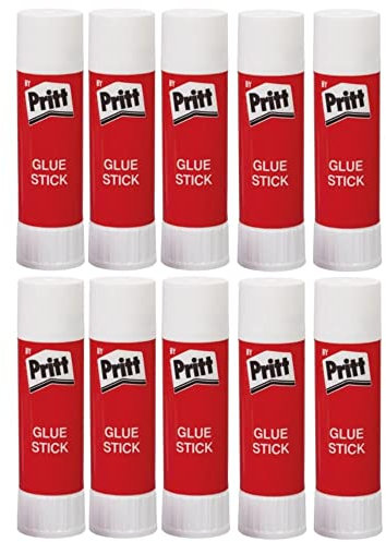 Pritt Klebestift, lösemittelfreier Glue Stick, sicherer kinderfreundlicher Kleber, hervorragend für die Schule, Bürobedarf und zum Basteln geeignet, 10 x 40g Pritt Stift