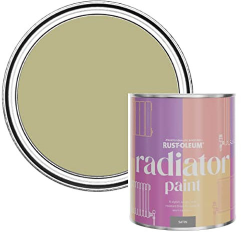 Rust-Oleum Green Heat Resistant Radiator Paint in Satin Finish - Sage Green 750ml