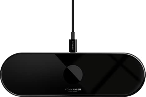 Vonmählen Aura Home Wireless Charging Pad - 3in1 Schnellladegerät, Magnetisches Multi-Gerät-Ladepad, Kompatibel mit Handyhüllen bis zu 7mm, Hochwertige Materialien, Minimalistisches Design - Schwarz