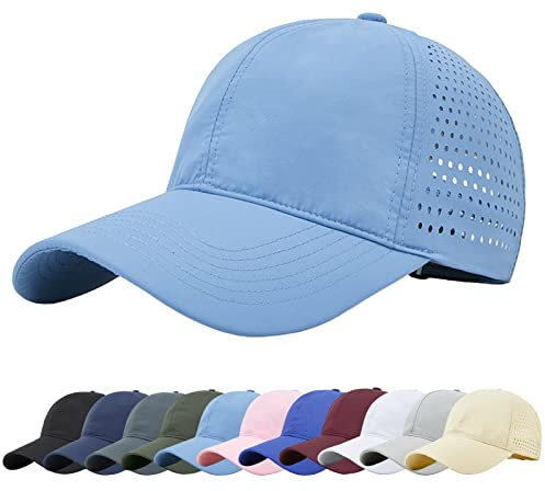 Baynetin Mesh Baseball Kappe, Atmungsaktive Schnell Trocknend Basecap, Masche Freizeit UV Baseballmütze Sport Cap Verstellbar (Dunstblau)