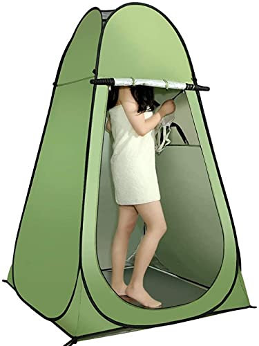 Camping Shower Curtain Changing Room Portable Privacy Case Beach Toilet Carrying Bag Convenient Pop-up Fitting Waterproof, Green