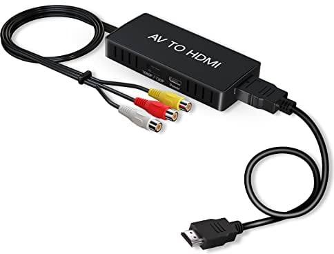 VIXLW RCA auf HDMI, AV zu HDMI Adapter 1080P, Mini Composite Adapter mit PAL/NTSC, Für PC/TV/WII/PS1-3/STB/VHS/VCR/Blu-ray Player, Kompatibel mit Windows & Mac (Plug & Play)