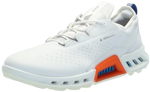 ECCO Biom Men's C4 Gore-Tex Waterproof Golf Shoes, Mazarine White Blue, 10 UK, White Mazarine Blue, 10 UK