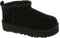 UGG Stivaletti Classici in Pelle Nera con Plateau Ultra Mini