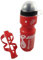 Porte Bidon de Vélo avec Gourde Velo 750ML Bouteille de Sport de Haute Qualité Inodore et Etanche Rouge pour VTT BMX Montagne Descente Pliable Urbain