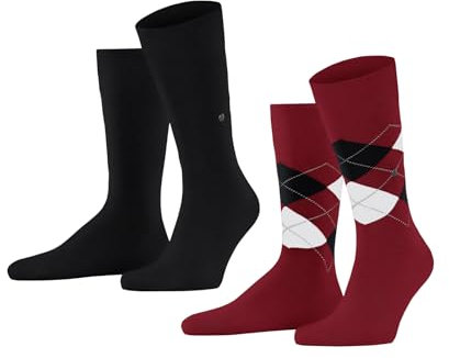 Burlington Herren Socken Everyday Mix 2-Pack M SO Baumwolle gemustert 2 Paar, Pink (Red Pepper 8074), 40-46