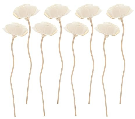 IMIKEYA 8st Tong-Gras- Aroma-diffusor-ersatzstäbchen Für Ätherische Öle Aroma Diffusor Sticks Holzblumen Aroma-blumenstäbchen Reed-diffusor-Stick Aromatisch Weiß Braut Blumenöl Rattan