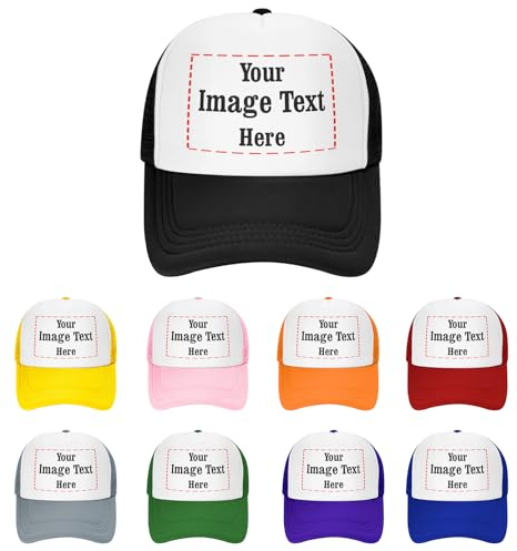 NLWQEKV Personalisierte Mütze, personalisierte Baseballmütze für Männer und Frauen, Unisex-Denim-Baseballmütze, Sandwich-Kappe, personalisierte Papa-Mütze, Trucker-Mütze, verstellbare Mütze