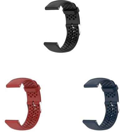 3 Stück Sport Armband Kompatibel mit Polar Pacer Armbänder für Damen Herren, Atmungsaktives Sportbänder Weiches Silikon Ersatz Armband für Polar Pacer/Pacer Pro Smartwatch, Schwarz+Rot+Dunkelblau