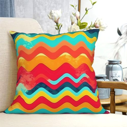 Bondij Quadratische Kissenbezüge, Pop-Art-Stil, bedruckt, dekorativer Kissenbezug, weich, langlebig, für Schlafzimmer, Sofa, Wohnzimmer, Couch, Stuhl, Büro