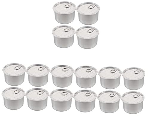 POPETPOP Puppy Food Storage Container 16 Pcs Cans Ash Tray Cat Puppy Food Bulk Cookies Cookie Holder with Lid Jewelry Empty Pet Food Can Items Bulk Foods Dog Treat Container Aluminum Small Tea Cake