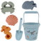 CLIUNT Sandspielzeug Set aus Silikon, 6PCS Sandspielzeug Silikon, Weich Silikon Strandspielzeug Set, mit Eimer, Schaufel, Sandformen, für Kinder Jungen Mädchen(Meereskreaturen)