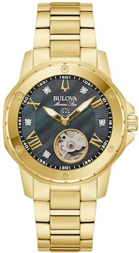 Bulova Damen Analog Automatik Armbanduhr Marine Star
