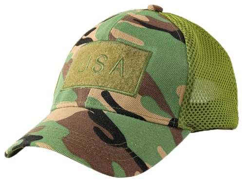 Lightbird Multicam Taktische Mütze mit 2 Stück Militär Patches, Verstellbare Operator OCP US Flag Hüte Kappe, Grün (Army Green), Einheitsgröße