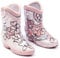 MEXTEQUIL - Talavera Cowboy Boot Shot Glasses - Set of 2 - Authentic Mexican Tequila Shot Glasses - Hand-painted - 3 Oz (Pink)