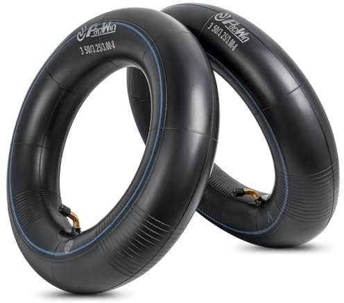 PaoWin Lot de 2 chambres à air pour roue de brouette 3.50 3.00-8 renforcé 3.50/3.00-8 - Compatible avec pneus de brouette 3.50-8 3.00-8, chariot, remorque, tondeuse - Valve TR87