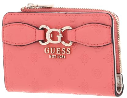 GUESS Arlena Logo Zip Around Card Case Coral Logo