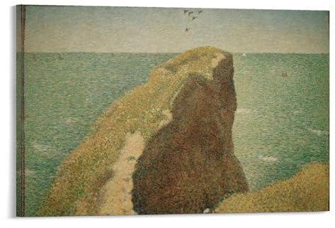 Le Bec Du Hoc, Grandcamp von Georges Seurat, Wandkunstdrucke, Poster, Kunstposter, Leinwand, Gemälde, Dekor, Wanddruck, Foto, Zuhause, moderne dekorative Poster, 20 x 30 cm