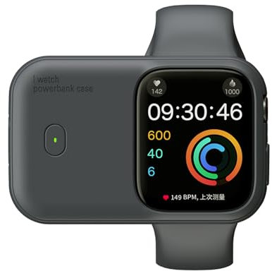Cargador Apple Watch, 1200mAh Power Bank Portátil para iWatch, Cargador Inalámbrico Magnético para Apple Watch 44/45/46mm Series 10 9/8/7/6/5/4, Medianoche