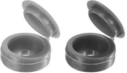 Sourcing Map 100pcs 4mm Plastic Hinged Screw Cover Caps, Fold Snap Covers for Covering Head (Dark Grey and Grey)