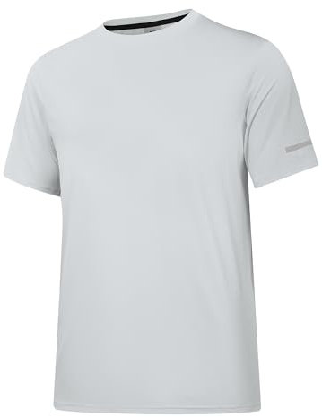 Herren Rash Guard UPF 50+ Sonnenschutzkleidung Kurzarm-T-Shirts für Männer Leichte, schnell trocknende SPF UV Swim Surfing Tees Grau 03-M