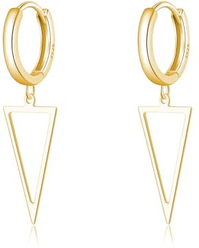 SLUYNZ 925 Sterling Silber Dreieck Creolen Ohrringe für Damen Hängend Ohrringe Ohrhänger