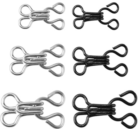150 Sets Sewing Hooks and Eyes Closure, Bra Hooks Replacement 12.5/14/17mm Hook and Eye Clasp for Clothing Fastenings Trousers Skirt DIY Craft