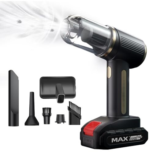 Old Tjikko Handheld Vacuum Cleaner, 30000Pa, 25-30 Min Runtime, 12V/6000mA, Powerful Suction, for Car and Pet Hair (black)