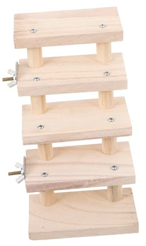 DRESSOOS Hamster Climbing Ladder Toy Wooden Pet Activity Ramp for Small Animals for Hamsters Chinchillas and Guinea Pigs Promotes Exercise and Fun Cage