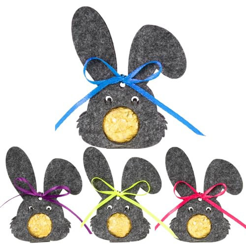 BOFUNX Hasen Box 12pcs Osterhasen Tüten Osternester zum Befüllen Ostern Schokoriegel Schokoladen Verpackung Geschenk Ostertüten für Basteln Kinder Geschenkverpackung Ostergeschenk