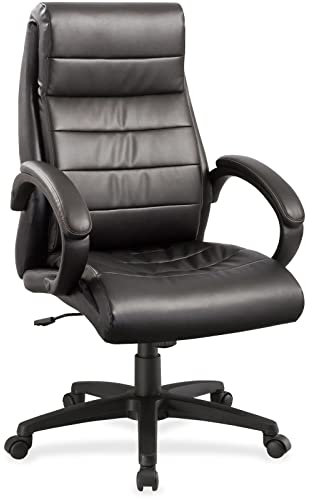 SGKOMN Bürostuhl Leder Hochlehner 27-3/4x32 x44-1/2 Schwarz 59532 Schreibtischstuhl Gamingstuhl