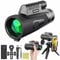 Ant Warrior Monokular Teleskop 12x50, HD Monokulars Fernglas mit Smartphone Halterung Stativ, FMC BAK4 Prisma Wasserdicht Kompakt Monokulars für Erwachsene Vogelbeobachtung Reisen (Schwarz)