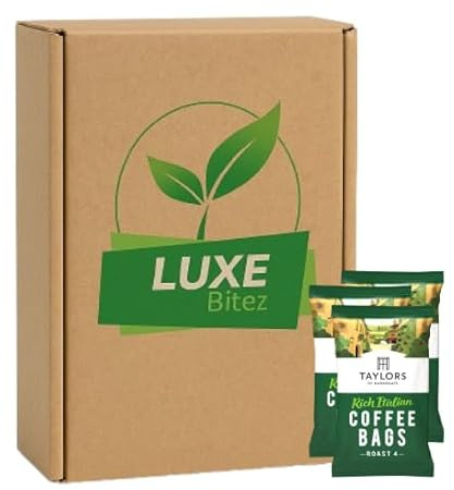 Individually Wrapped Single Serve Sachets – Fresh Ground Coffee, Perfect for Home, Office & Travel - 20 Coffee Bags - Compatible For Taylors of Harrogate By Luxe Bitez