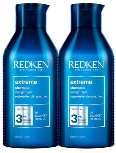 Redken Haarshampoo für sprödes und geschädigtes Haar, Anti Haarbruch, Mit Sojaproteinen, Ceramiden, Sepicap und Arginin, Extreme Shampoo, 2 x 500 ml