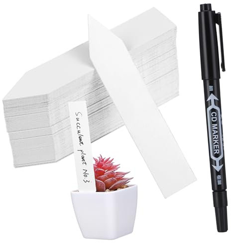 COOPHYA 120pcs Plant Labels with Pen Blank Garden Tags for Plant Identification Durable Stakes for Indoor Outdoor Use for Flowers Vegetables Herbs