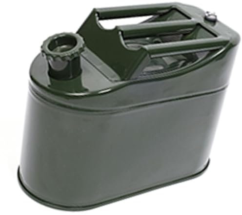 Contenedor de 5 litros con boquilla grande para almacenamiento de aceite de gasolina para coche, camión, resistente, color verde
