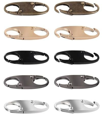 10 Pcs Zipper Locks, Anti Theft Detachable Zipper Clips, Metal Bag Security Clips, Double Sided S-Hooks Bag Locks for Backpack, Bag, Luggage, Traveling, Camping