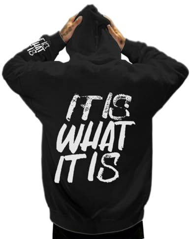 Cocila Men'S And Women'S It Is What English Letter Printed Pattern Hoodie Thin Sweatshirts For Men Winter Clothing Mens Smart Junmerss Uk Sweatshirt Xxxl Hoodies Full Zip Work Christmas Junmers