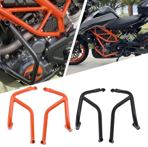 SHINKXMT Motorrad-Motorschutz, Sturzbügelschutz, Stoßstangenrahmenschutz, Gastankschutz, kompatibel mit K&T&M Duke 200 2020–2024, Duke 250, Duke 390 2017–2023, Fallschutz (Orange)