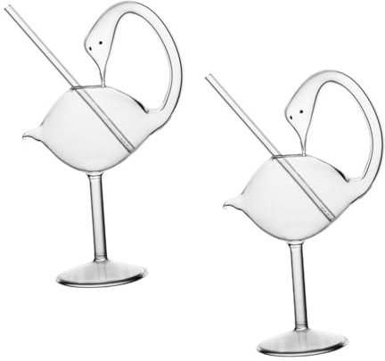 Hemobllo 2 pezzi Calici Cocktail Vetro Trasparente Forma Bicchieri Eleganti per Bar Casa Feste Pub Uso