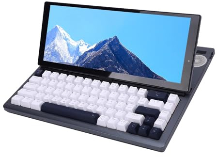 Annadue 12,3 Zoll Touchscreen Mechanische Tastatur, 68 Tasten RGB Hintergrundbeleuchtung, Heißer Swappable, HiFi Lautsprecher für Gaming und Android, Tragbare USB Tastatur