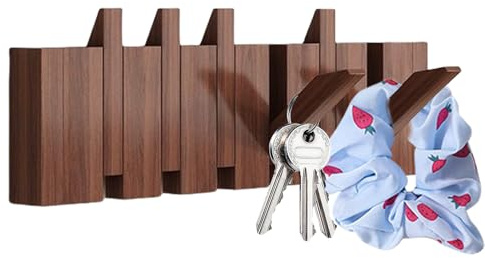 Garderobe für Klavierschlüssel, Wandhaken aus Holz für Klavier, dekorative Garderobe zur Wandmontage, Organizer mit Haken für Kleidung, Taschen, Hüte, Regenschirme, Musikdekoration Cre