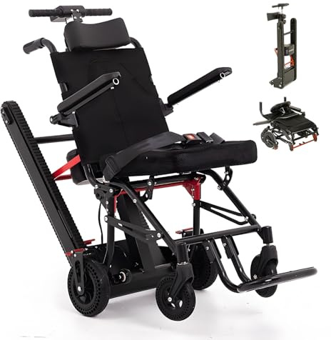 Nueva combinación de elevador de escaleras eléctrico+silla de ruedas manual 2 en 1,silla de ruedas inteligente para subir escaleras,subir y bajar escaleras,plegable y liviana,carga máxima de 330 lb