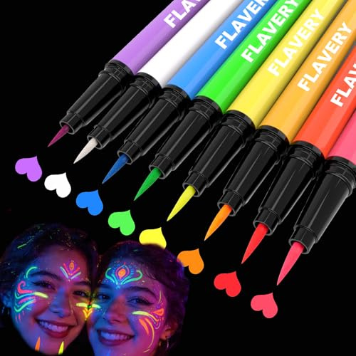 Crayons de couleur à lumière noire, maquillage fluo fluorescent UV