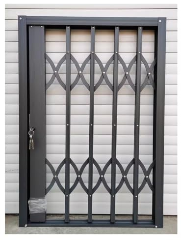 Einbruchhemmende Fenstergitter für den Außenbereich, einziehbare Diebstahlschutz-Balkonfenster-Schutzgeländer mit Befestigungszubehör(W36xH28in/90x70cm)