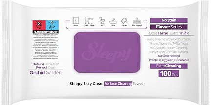 Sleepy Easy Clean Multi Surface Cleaning Wet Wipes - Orchid - 6 x 100 pcs (6)