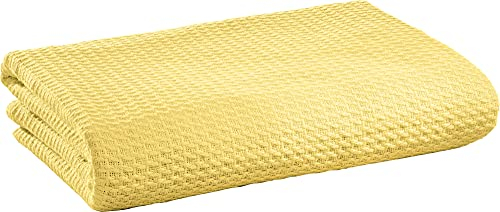 Erwin Müller Sommerdecke, Baumwolldecke gelb Größe 220x240 cm - luftig-leicht, weiche Qualität, sehr angenehm - 100% Baumwolle