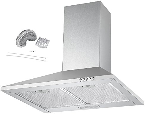 Cookology CH600SS Extractor Fan | 60cm Chimney Cooker Hood in Stainless Steel with Ducting Kit