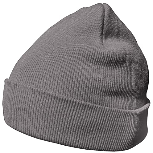 DonDon Mütze Herren Mütze Damen Wintermütze Beanie klassisches Design dunkelgrau